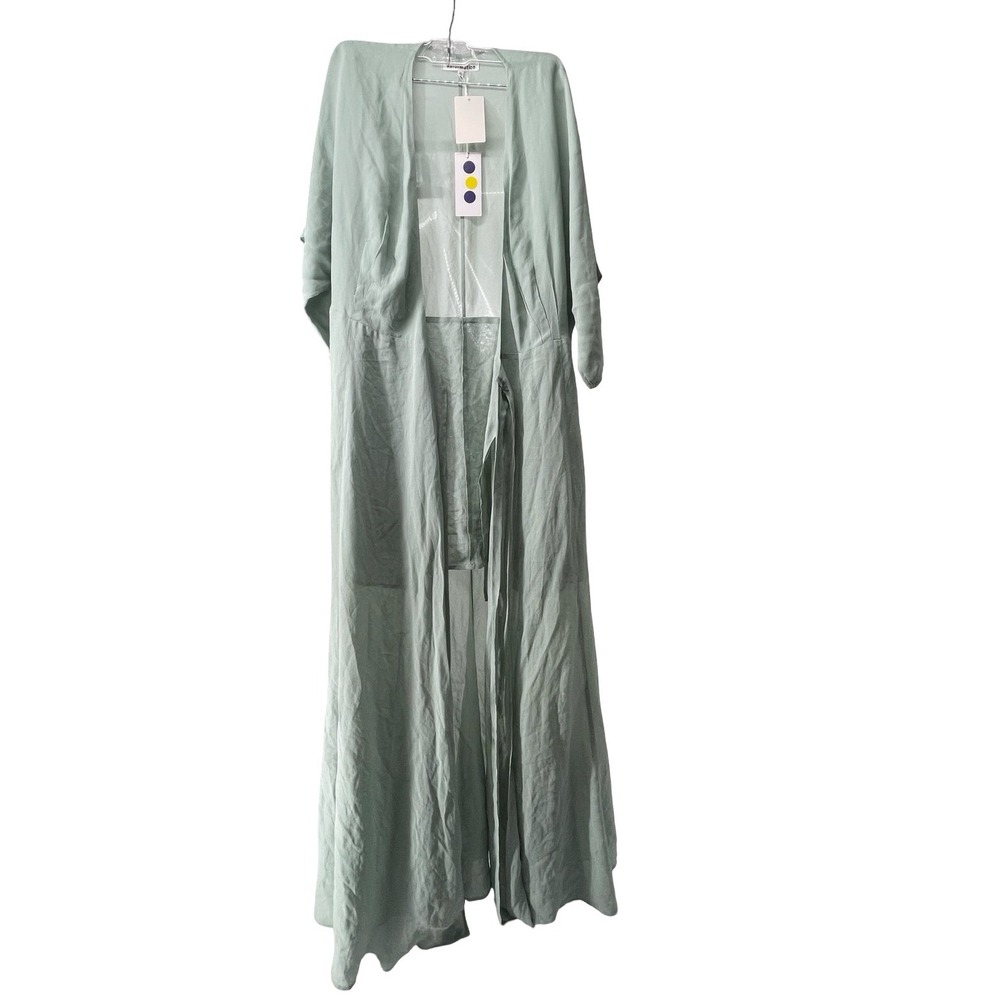 Reformation Maxi Duster Cardigan Robe Large Sage Green New